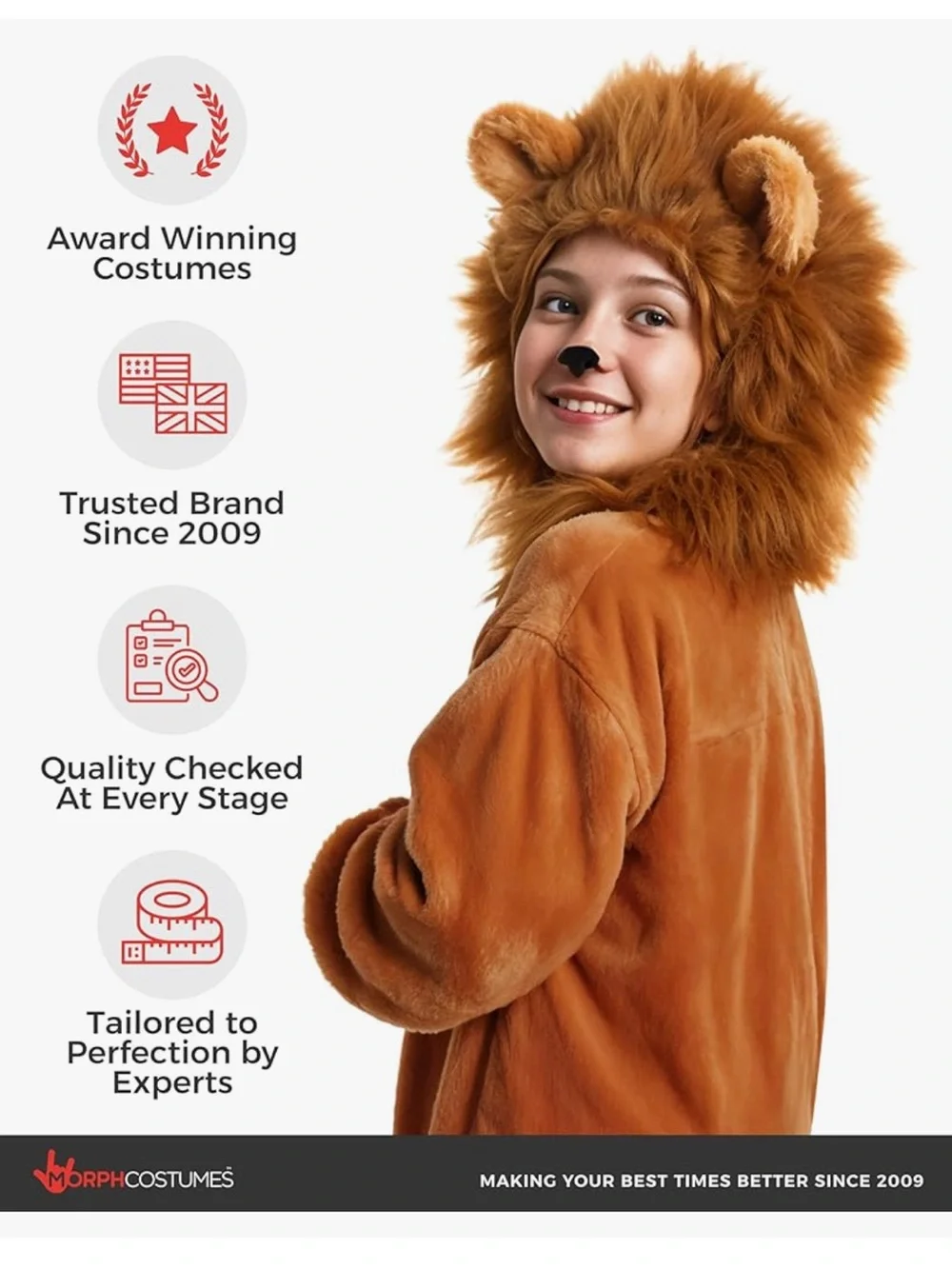 NWT Morph Deluxe Lion Costume size Large